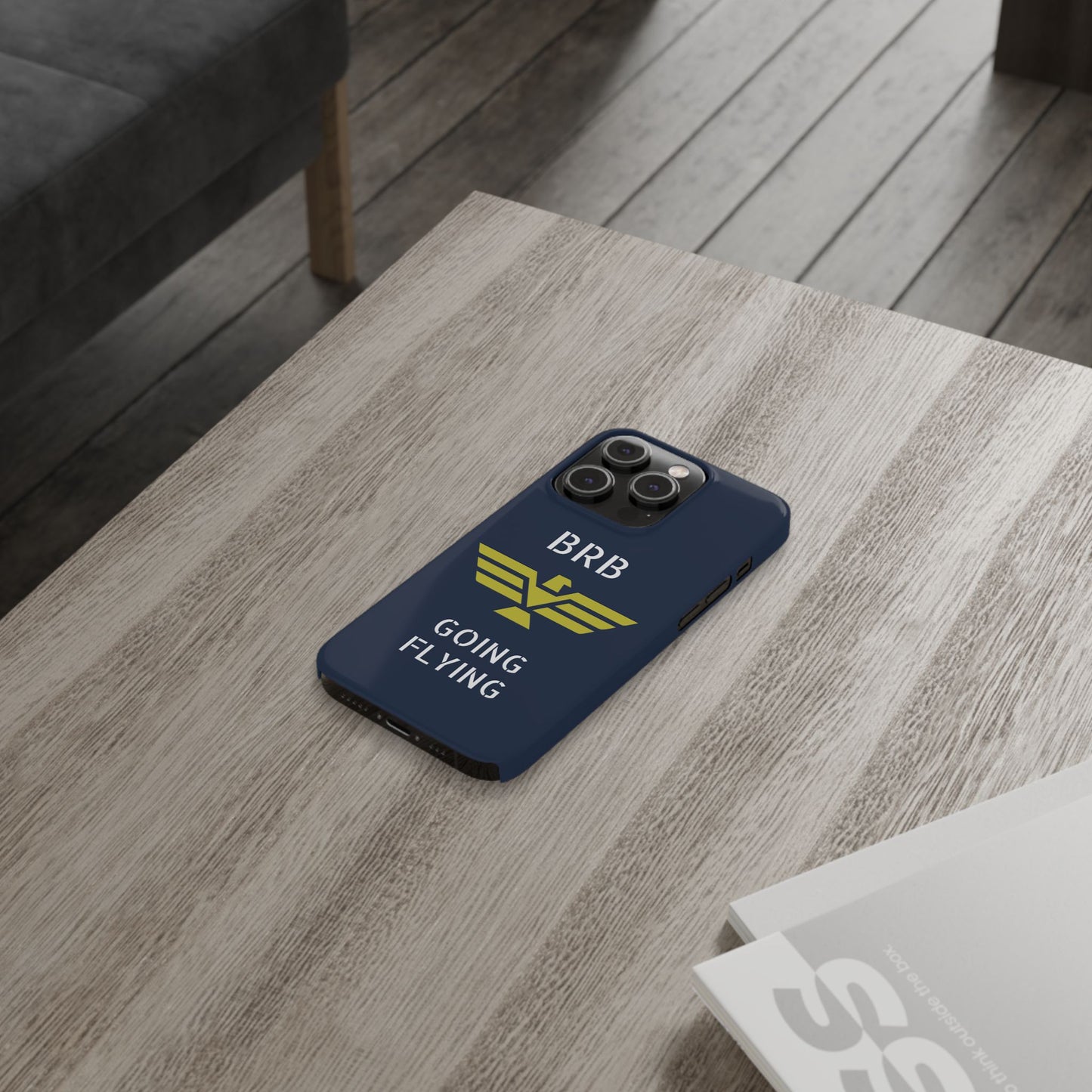 iPhone Case - 'BRB Going Flying' Slim Phone Case with Lloyd Industries Logo