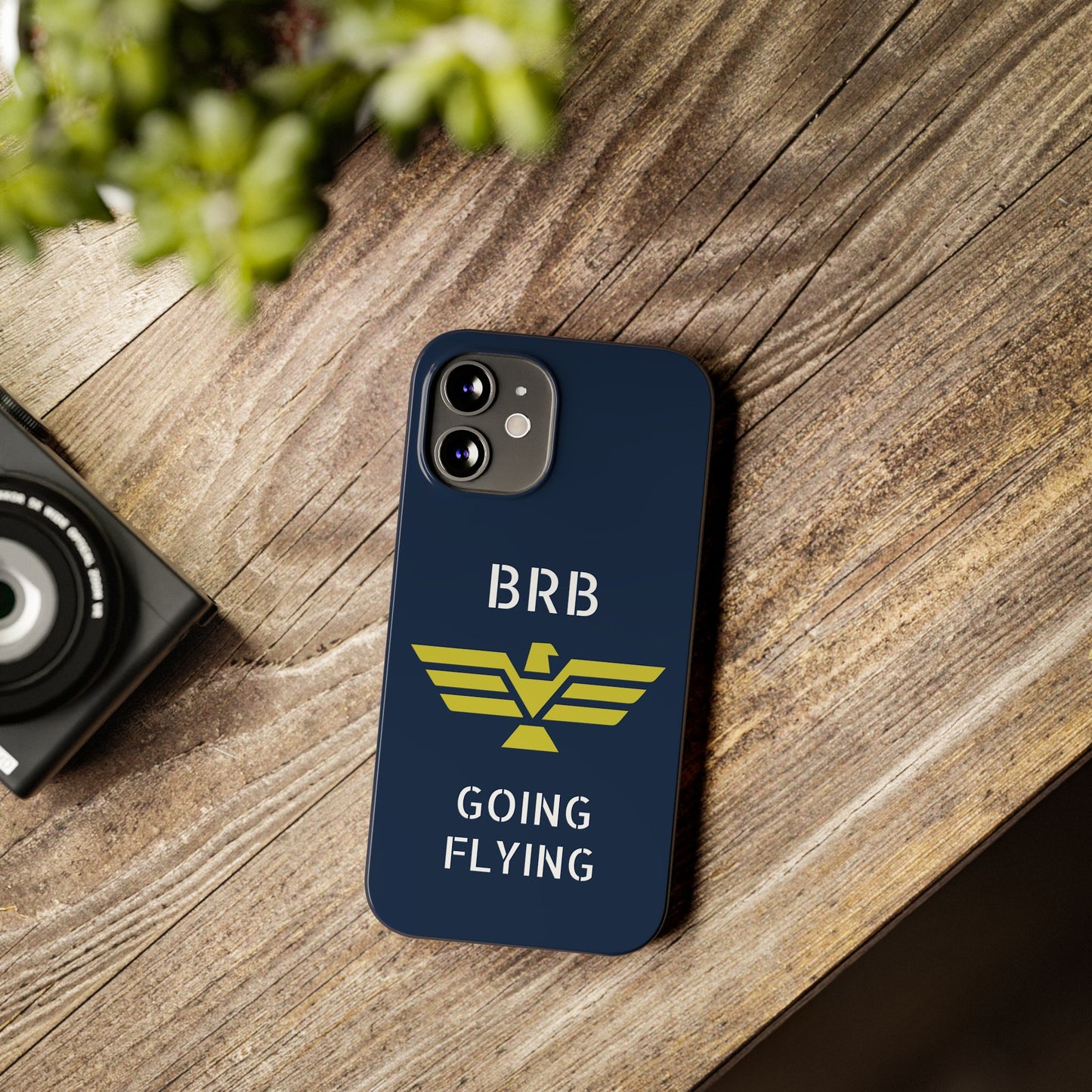 iPhone Case - 'BRB Going Flying' Slim Phone Case with Lloyd Industries Logo