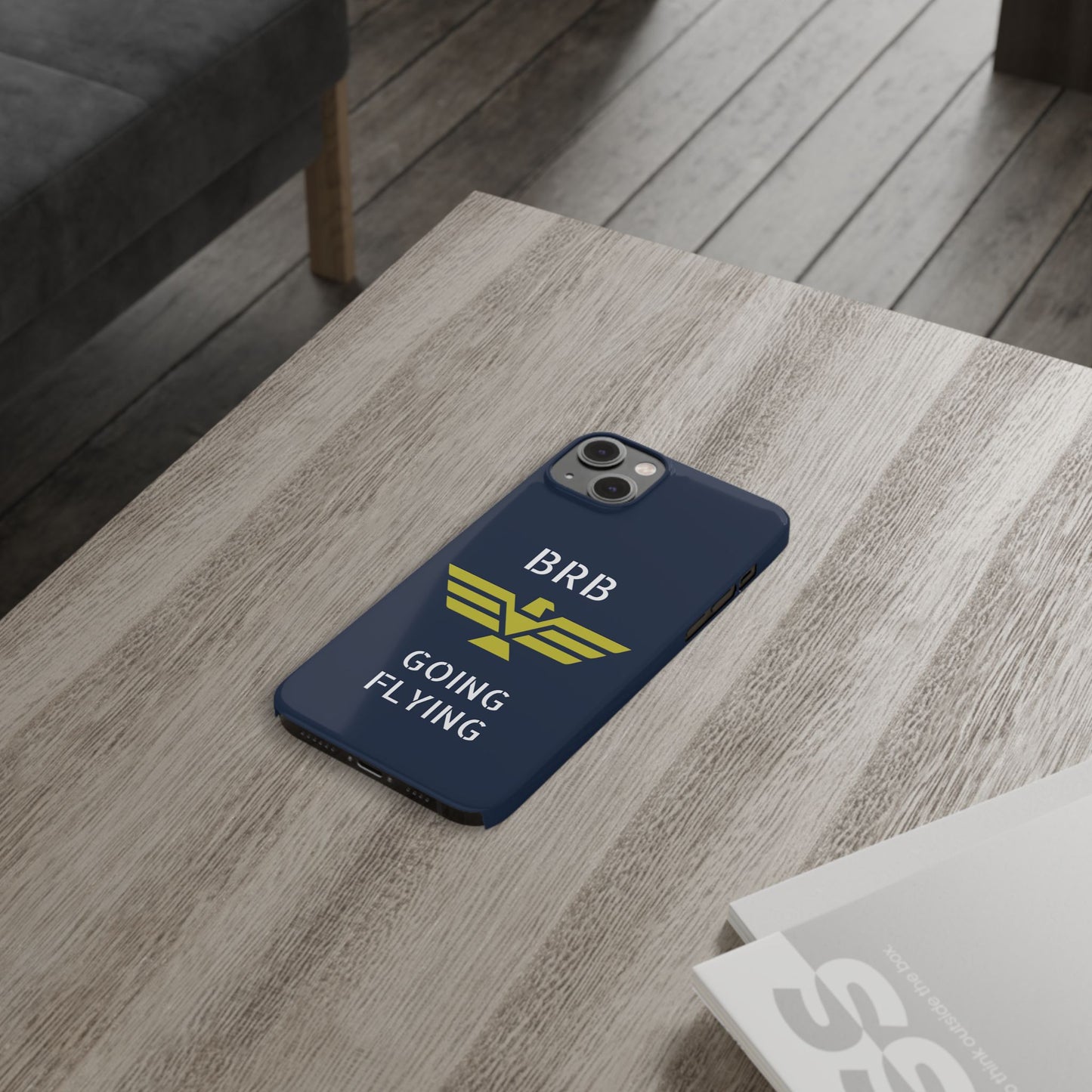 iPhone Case - 'BRB Going Flying' Slim Phone Case with Lloyd Industries Logo