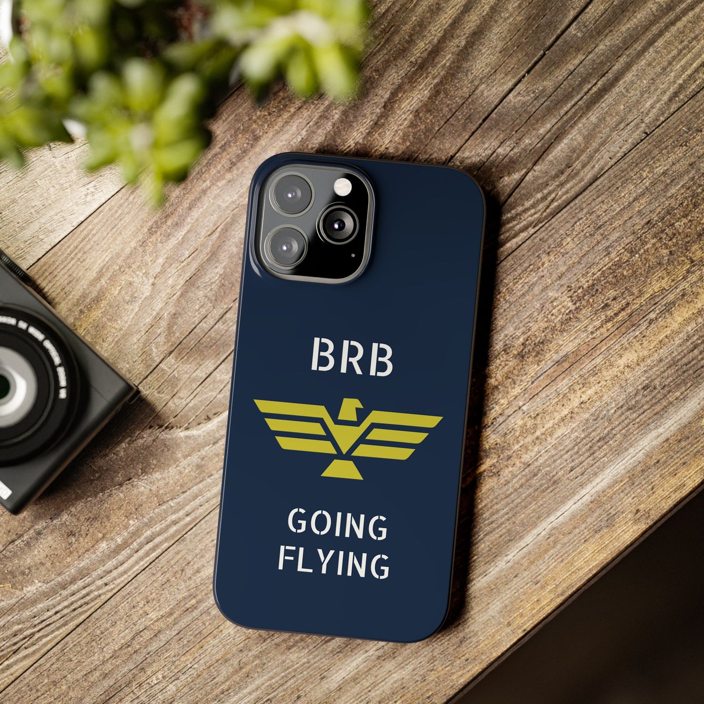 iPhone Case - 'BRB Going Flying' Slim Phone Case with Lloyd Industries Logo