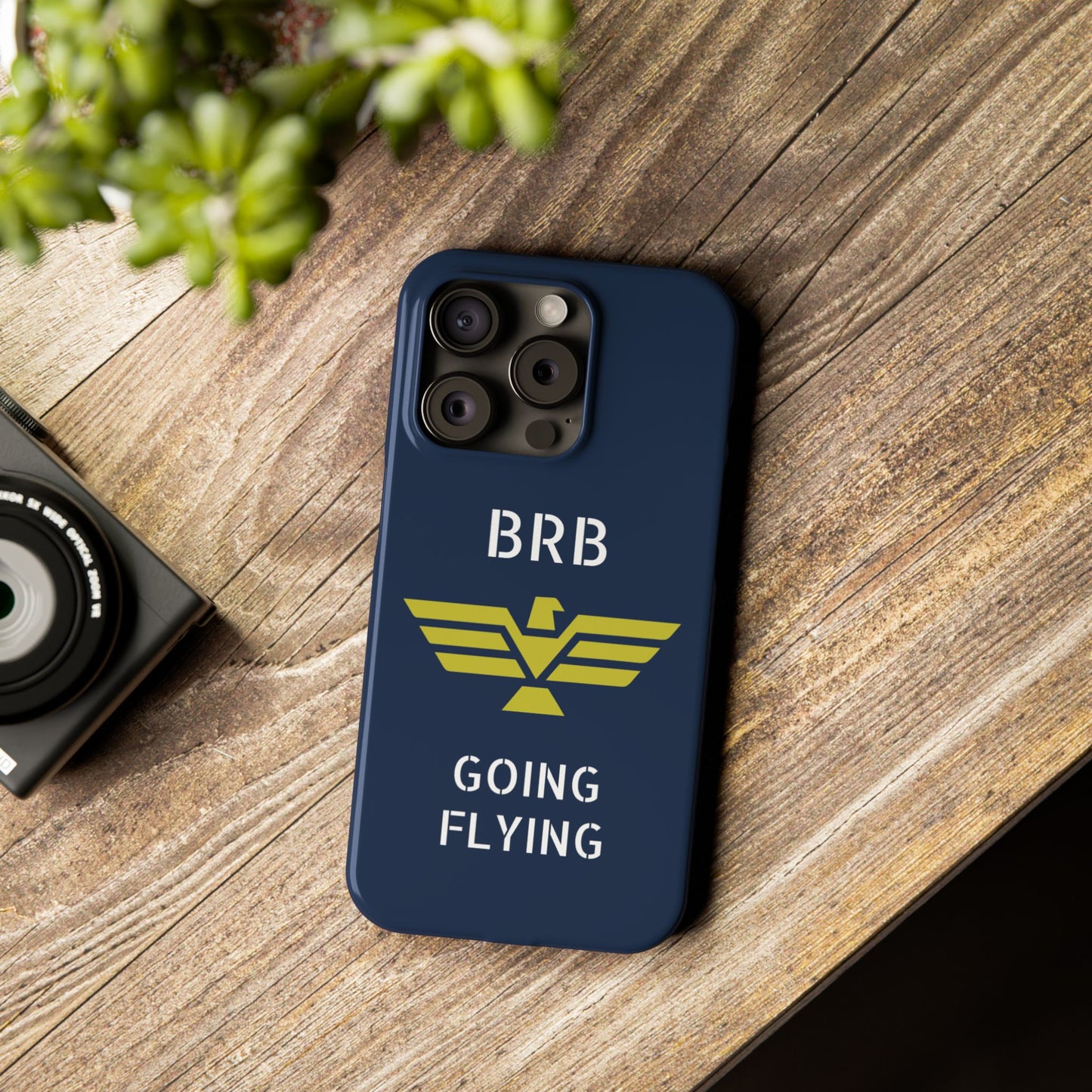 iPhone Case - 'BRB Going Flying' Slim Phone Case with Lloyd Industries Logo