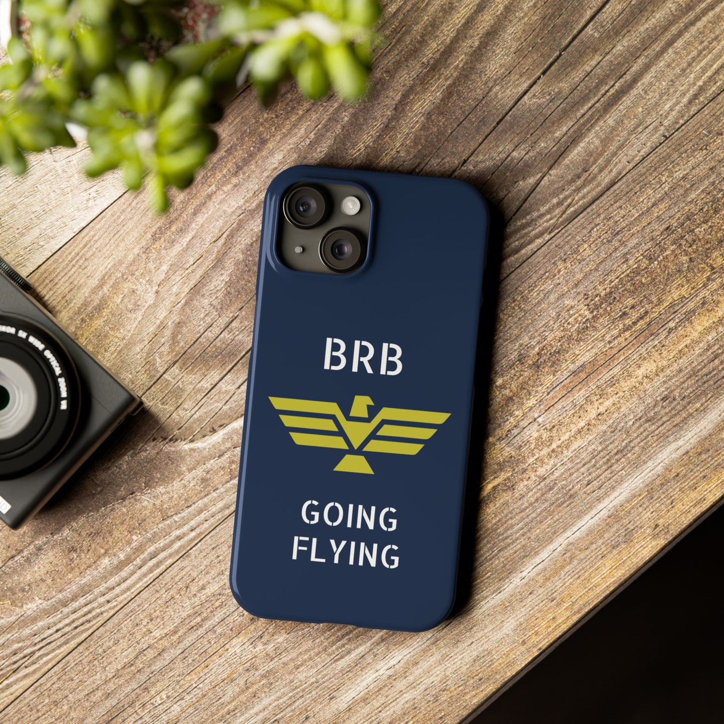 iPhone Case - 'BRB Going Flying' Slim Phone Case with Lloyd Industries Logo