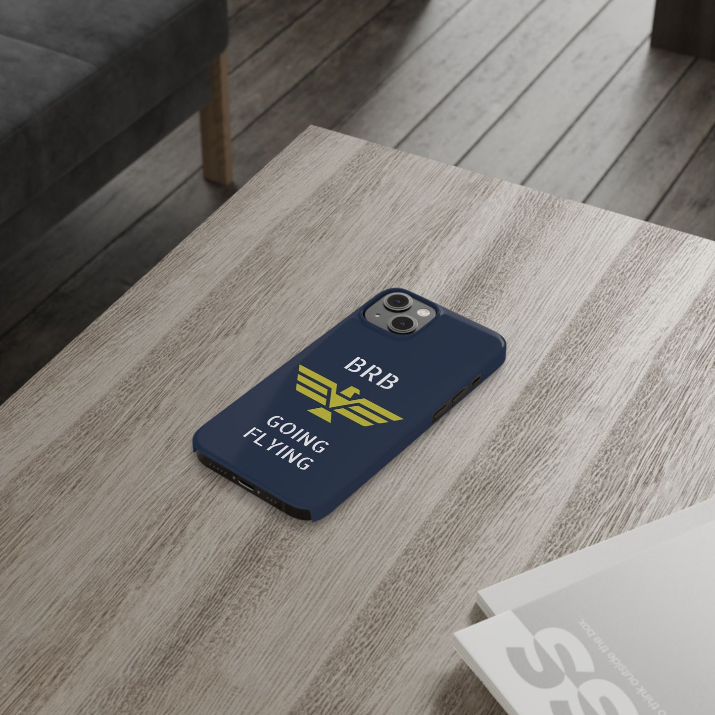 iPhone Case - 'BRB Going Flying' Slim Phone Case with Lloyd Industries Logo