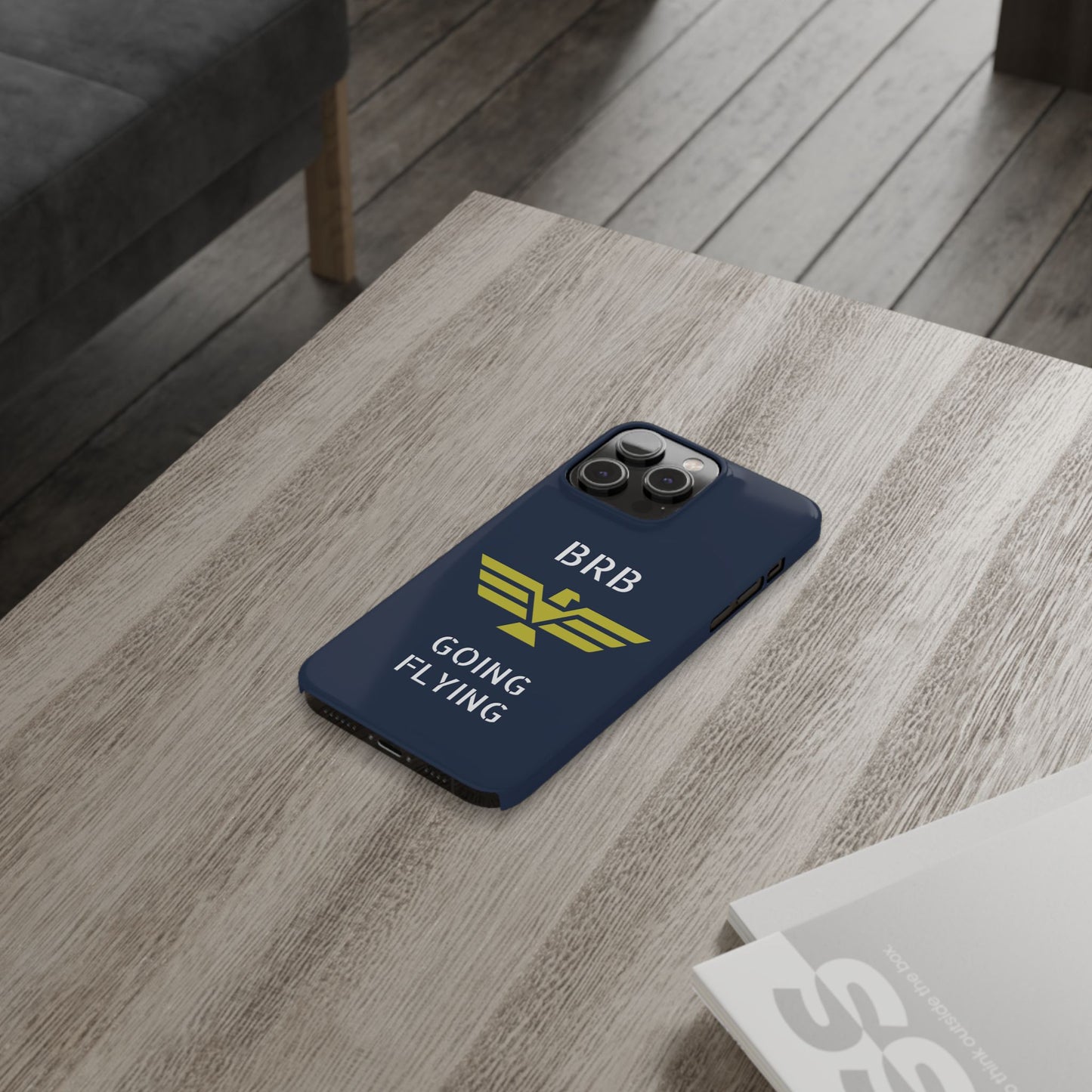 iPhone Case - 'BRB Going Flying' Slim Phone Case with Lloyd Industries Logo