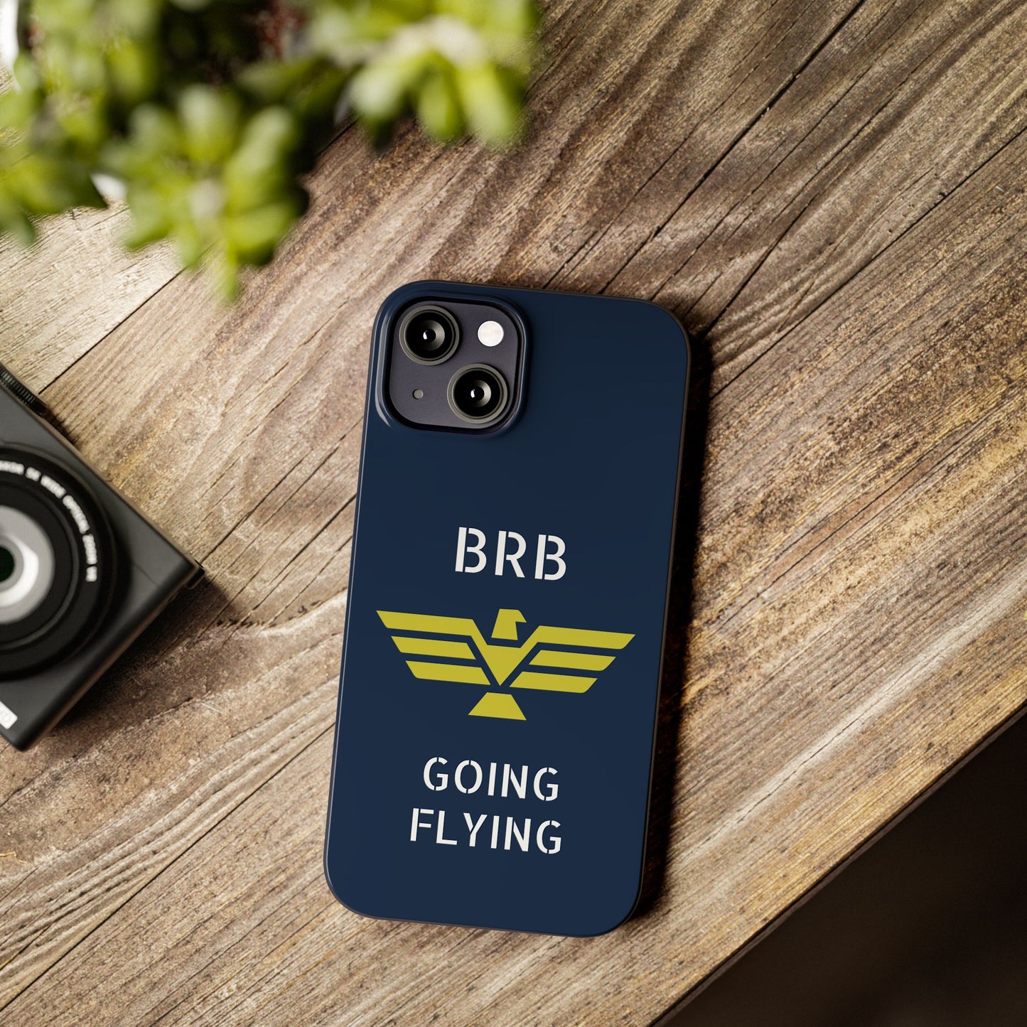 iPhone Case - 'BRB Going Flying' Slim Phone Case with Lloyd Industries Logo