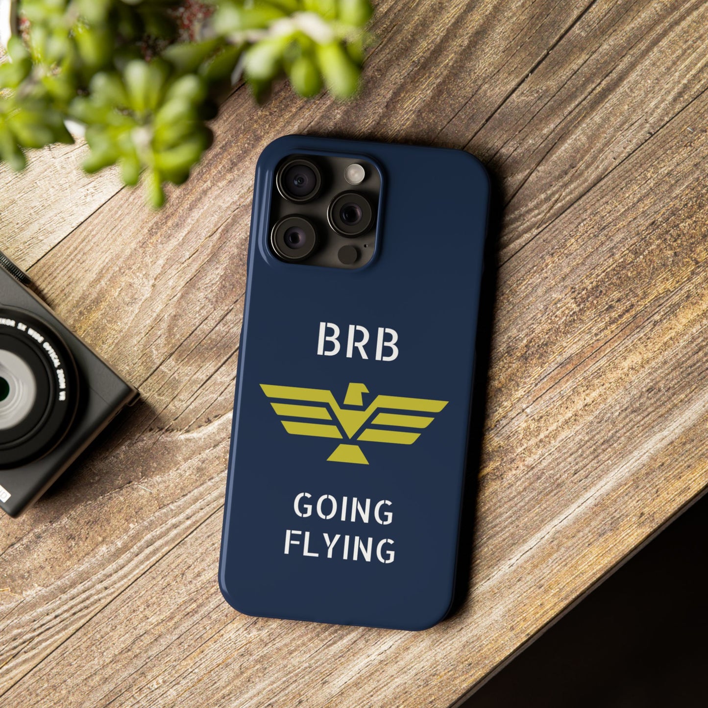 iPhone Case - 'BRB Going Flying' Slim Phone Case with Lloyd Industries Logo